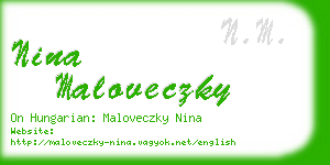 nina maloveczky business card